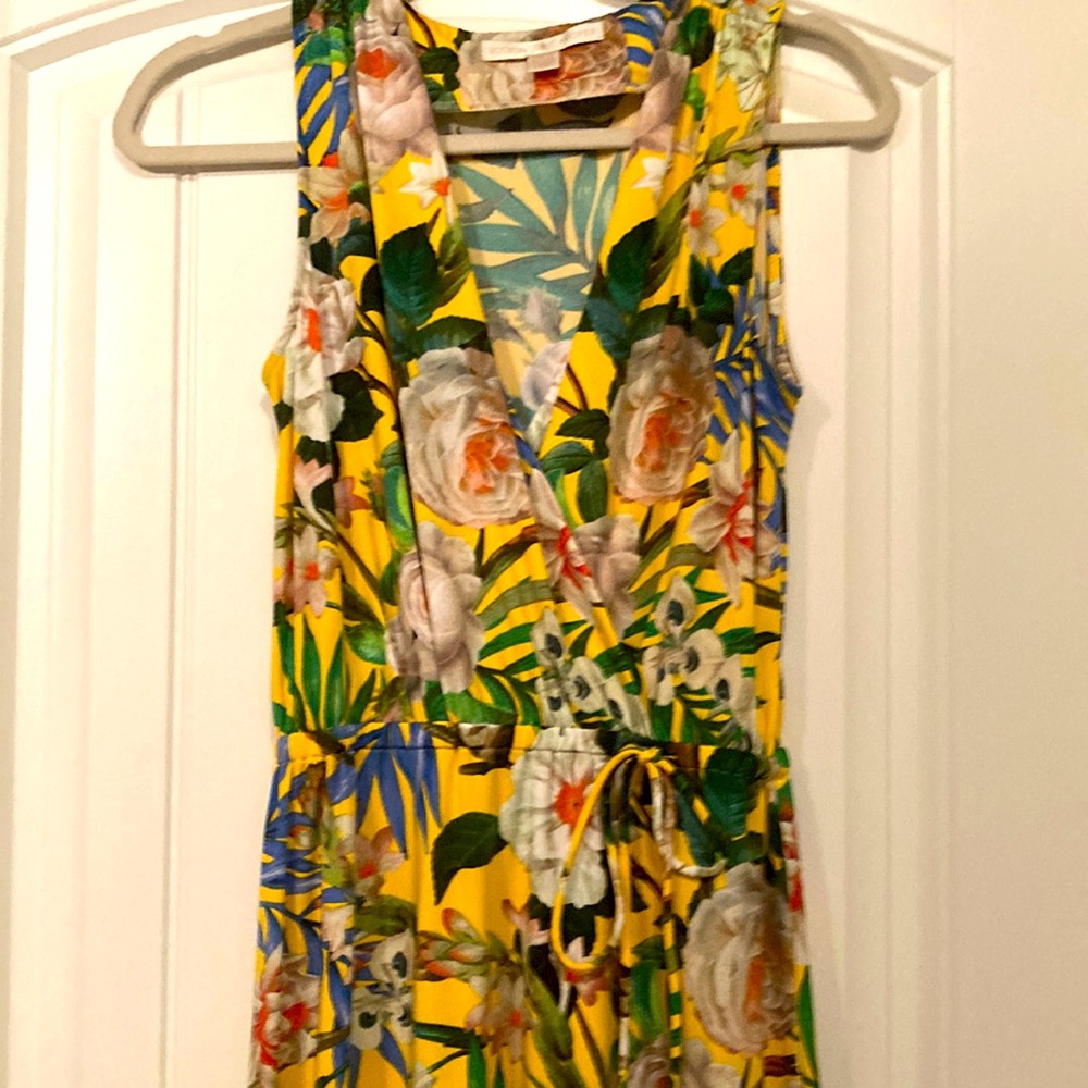 Yellow Floral Tropical Maxi Dress